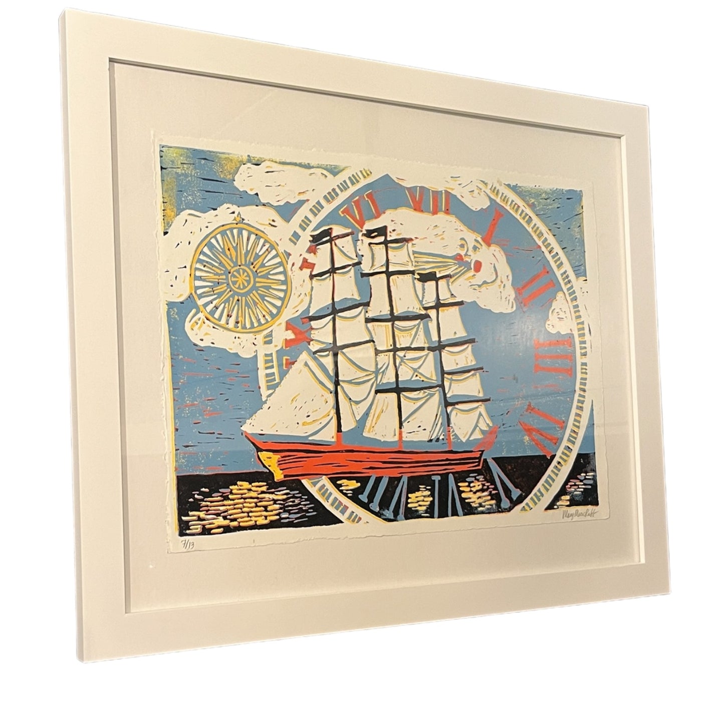 Original linocut print - “Even the Wind and the Waves” - edition of 13 - TWO LEFT!