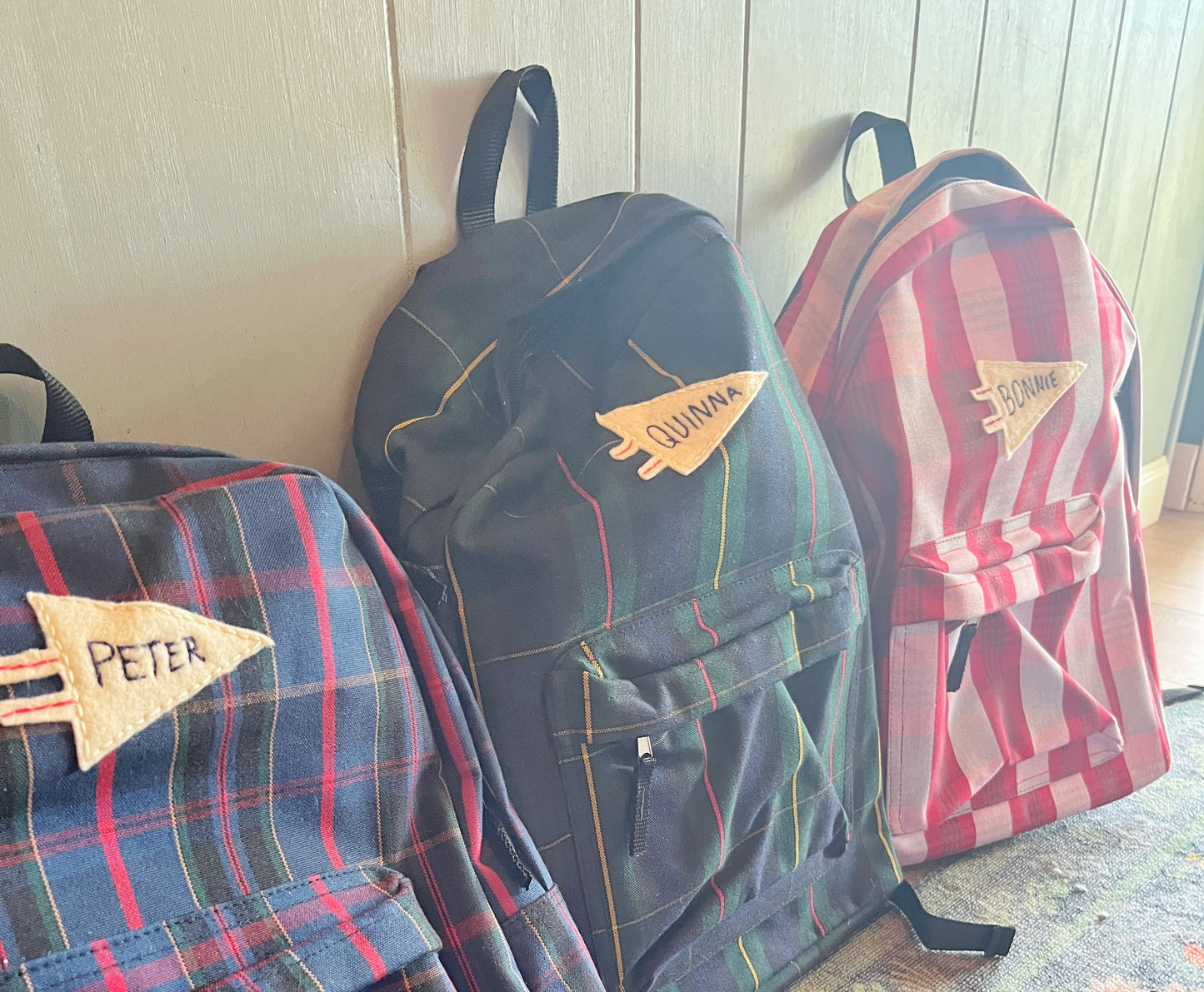 Personalized Plaid Backpack - "Quinna" plaid