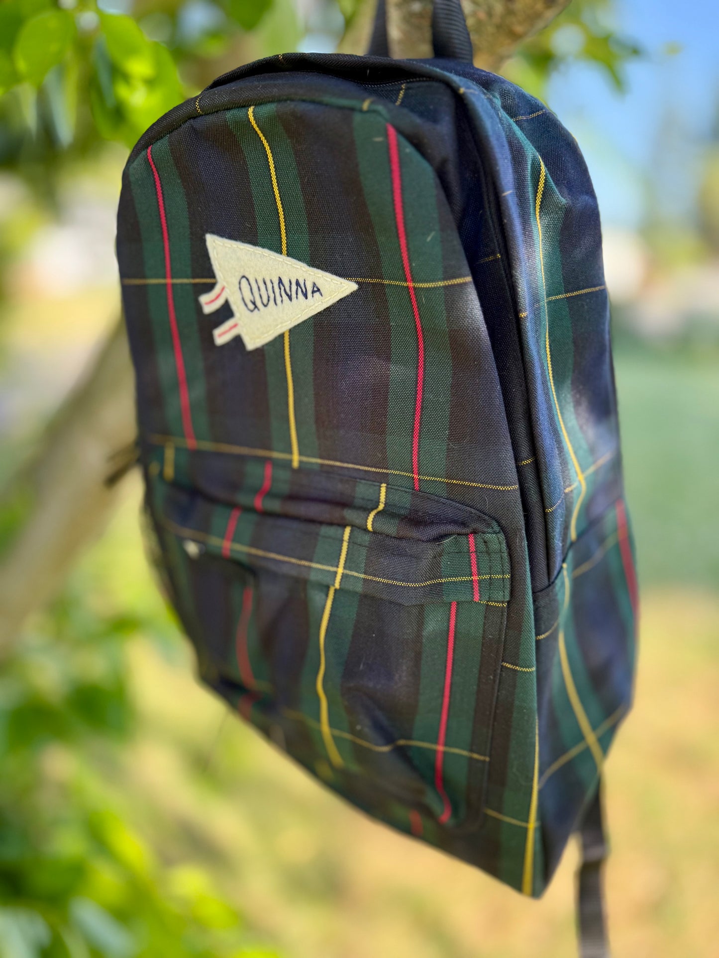 Personalized Plaid Backpack - "Quinna" plaid