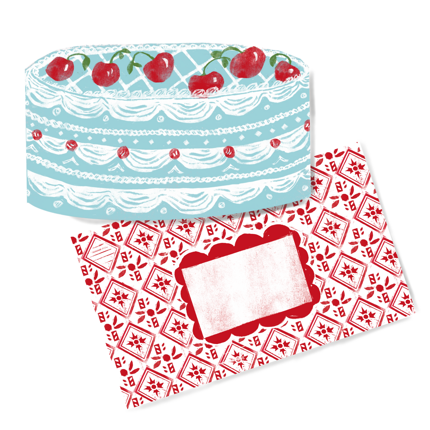 Set of Cards - Celebration Cake Blue