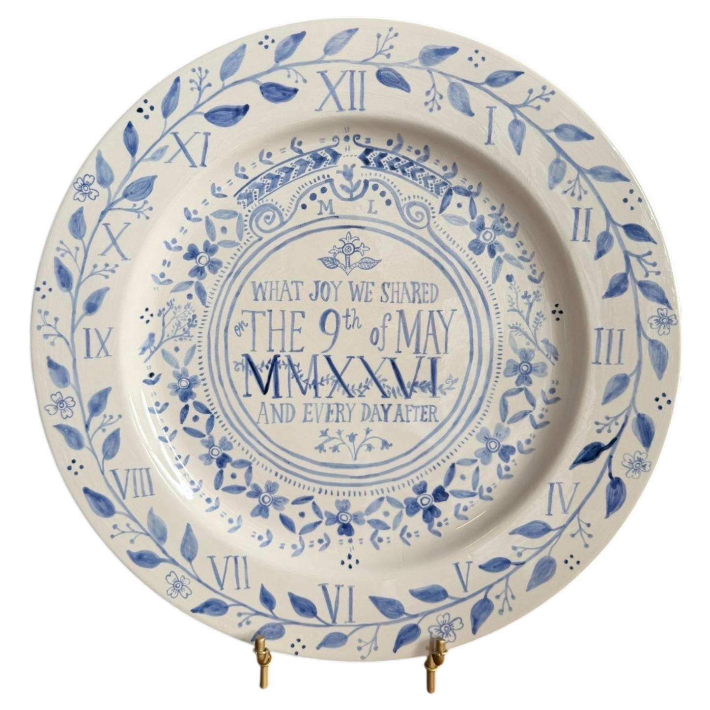 Wedding Platter - Clock with Vines