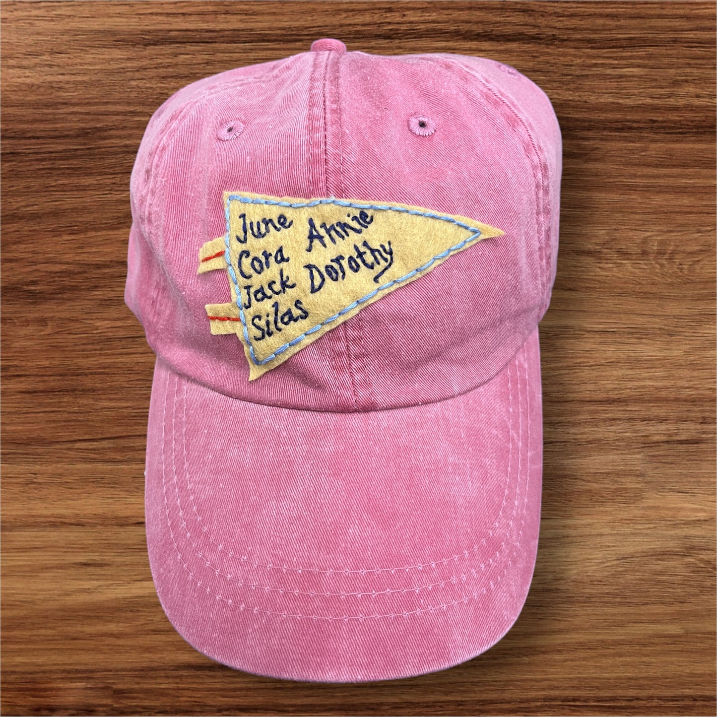 Adult Baseball Cap (up to 8 names) - faded red