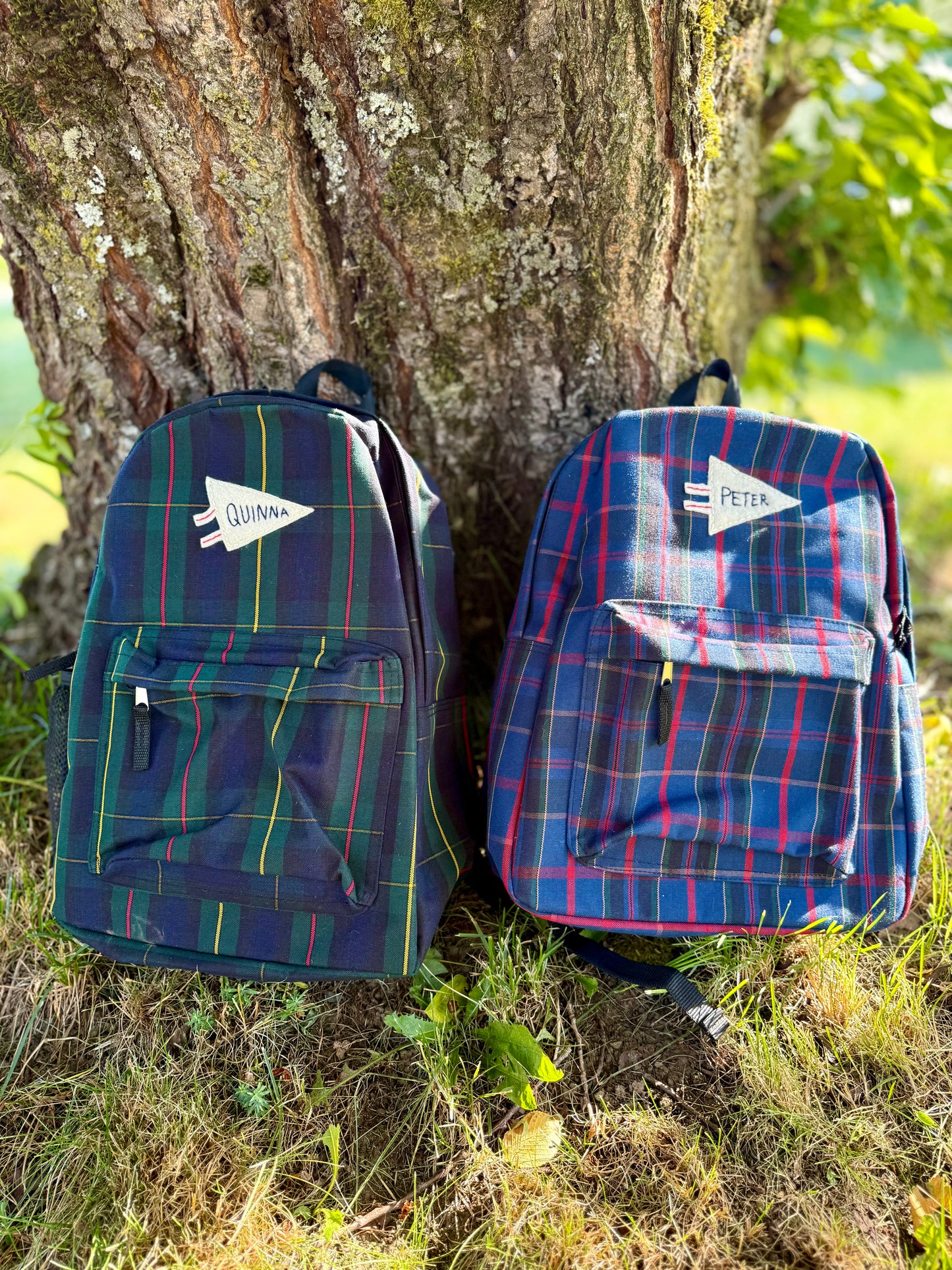 Personalized Plaid Backpack - "Peter" Plaid