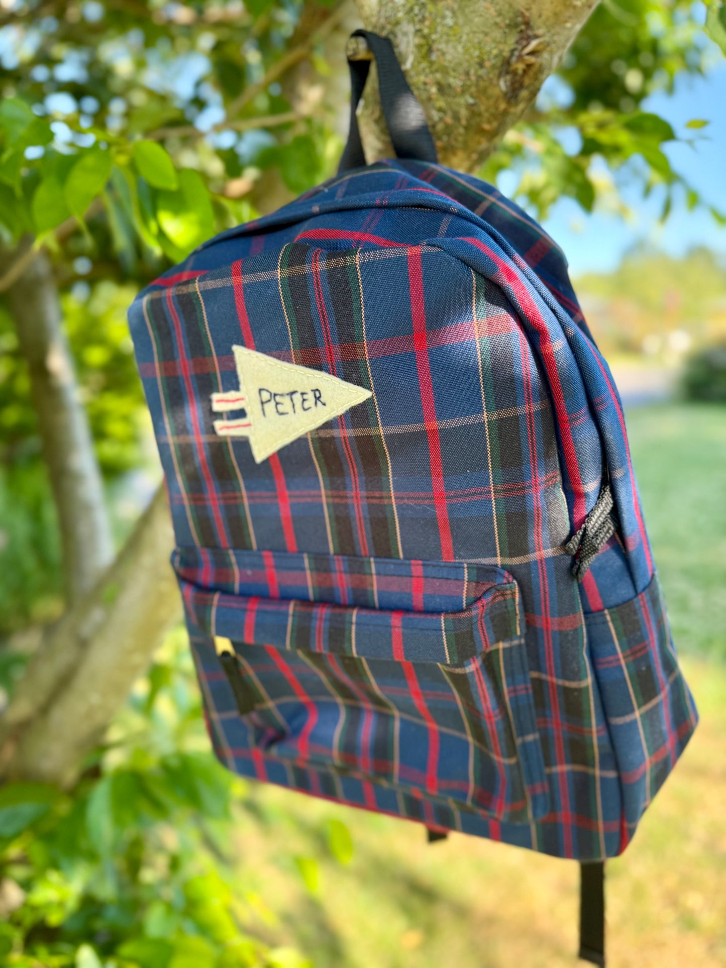 Personalized Plaid Backpack - "Peter" Plaid