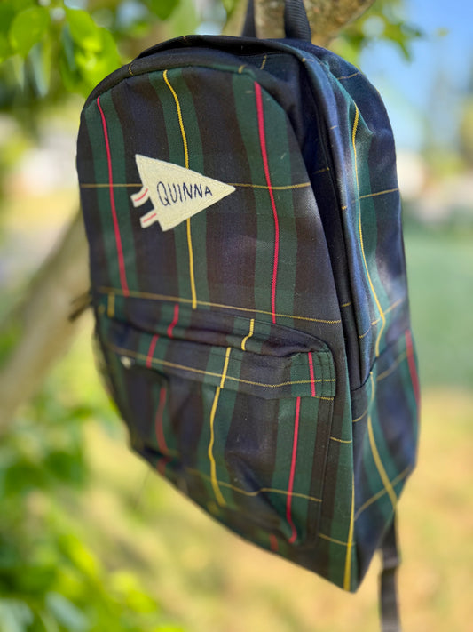 Personalized Plaid Backpack - "Quinna" plaid