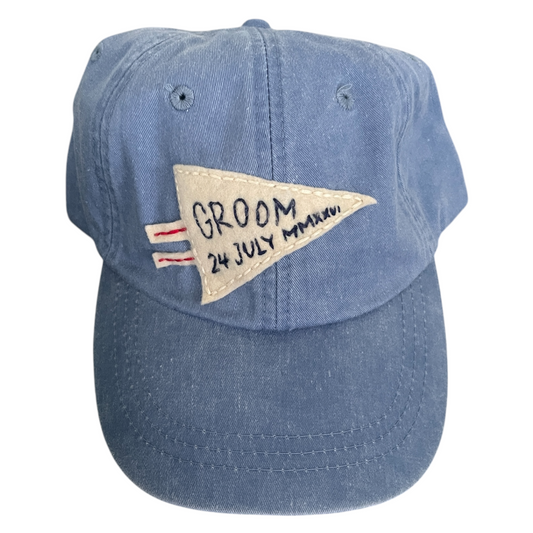 Hand Embroidered Baseball Cap - Groom