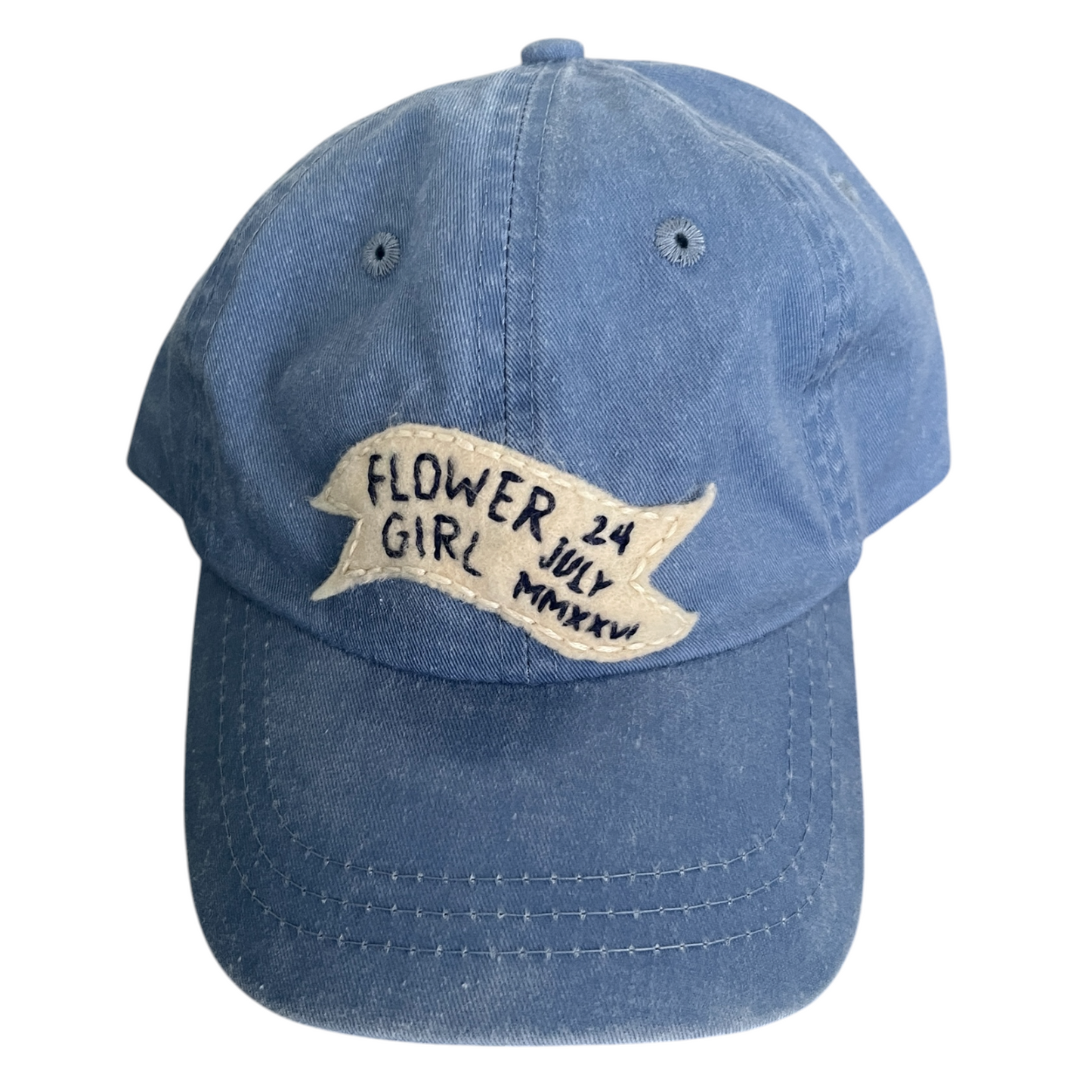 Hand Embroidered Baseball Cap - Flower Girl