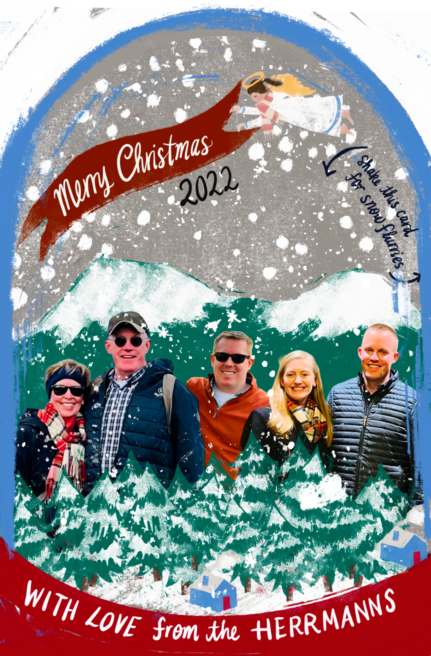 Christmas Cards with Matching Envelopes - Snow Globe