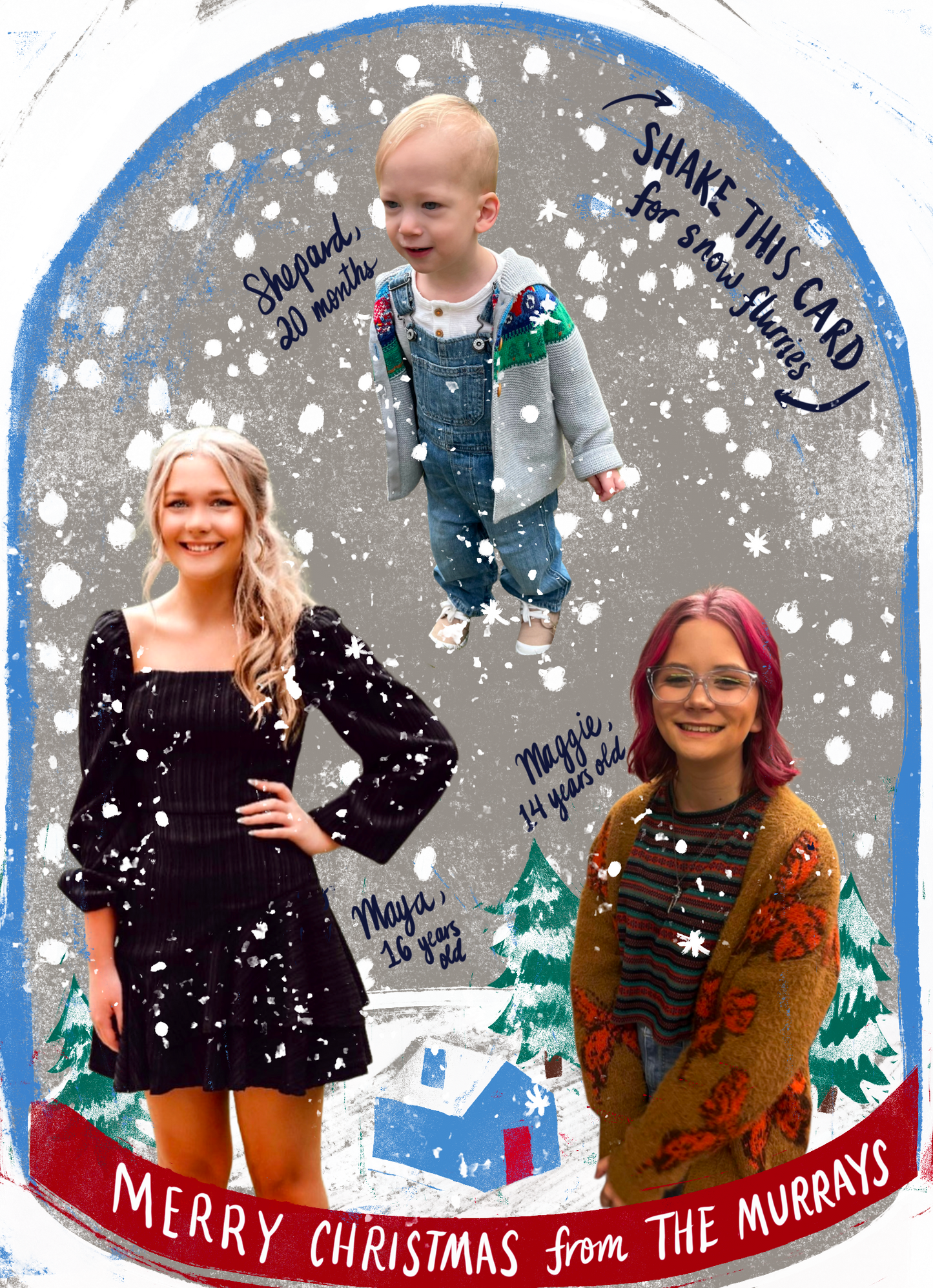 Christmas Cards with Matching Envelopes - Snow Globe