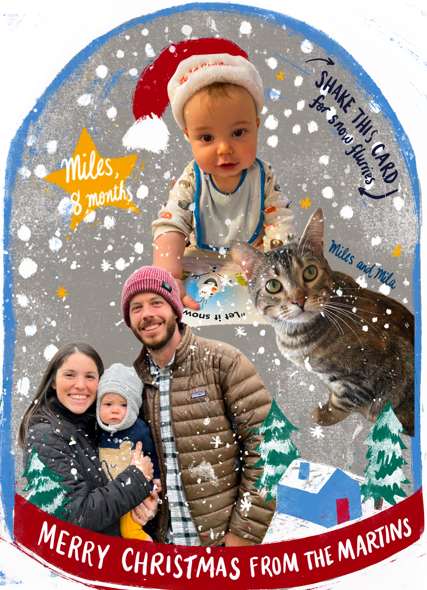 Christmas Cards with Matching Envelopes - Snow Globe