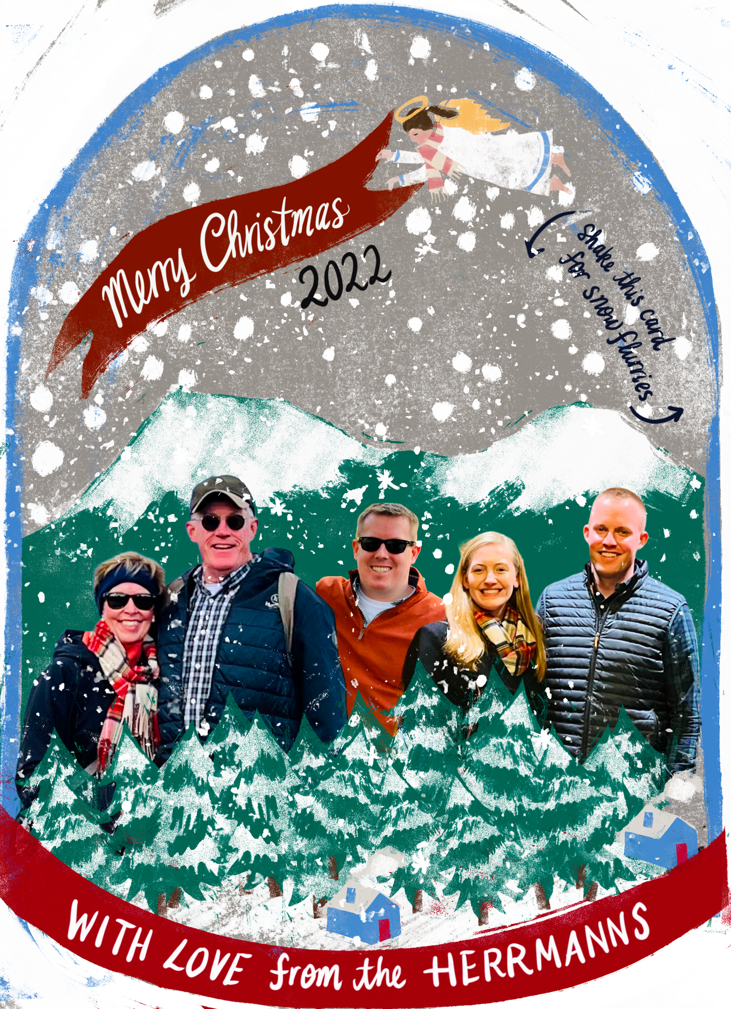 Christmas Cards with Matching Envelopes - Snow Globe