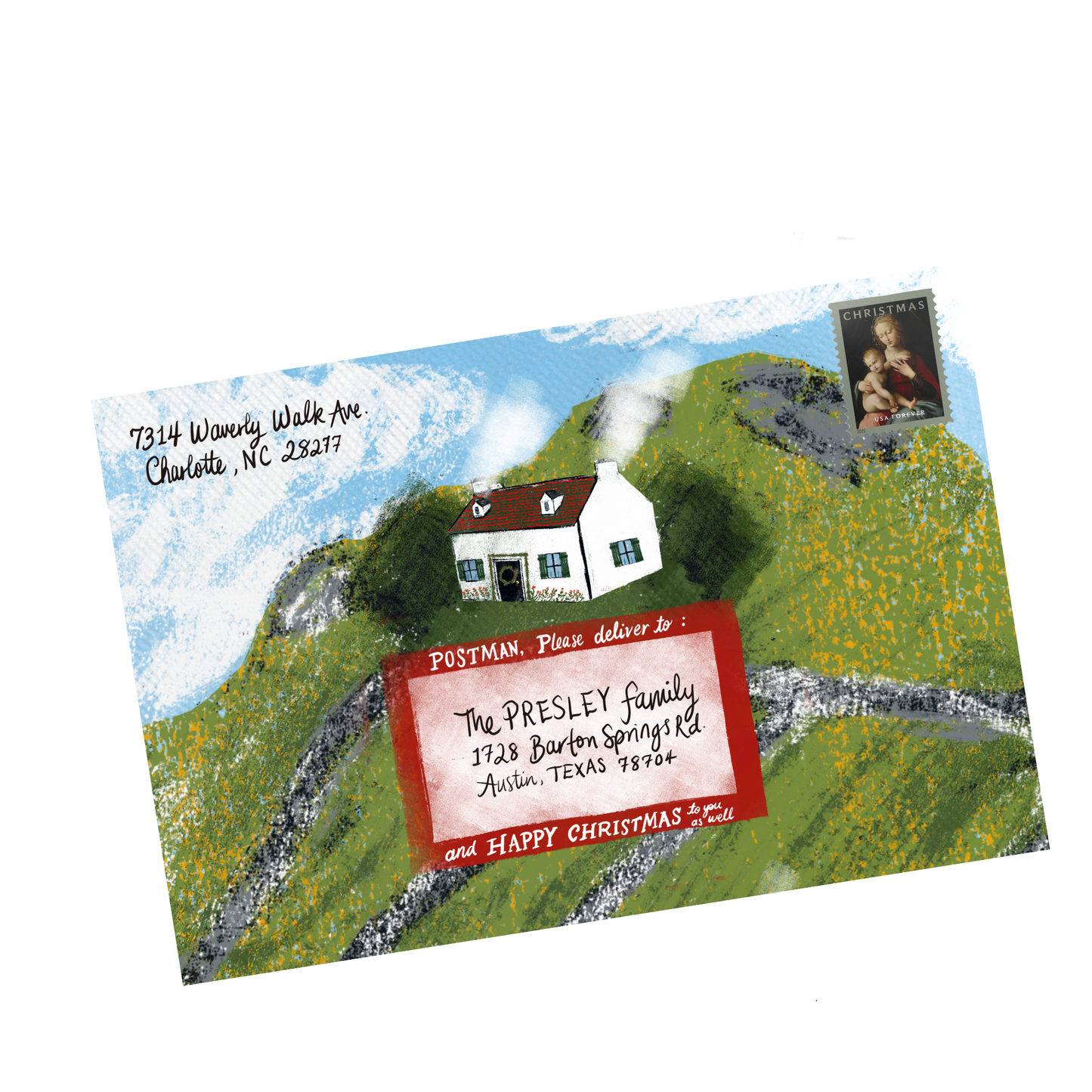 Christmas Cards with Matching Envelopes - Scottish House