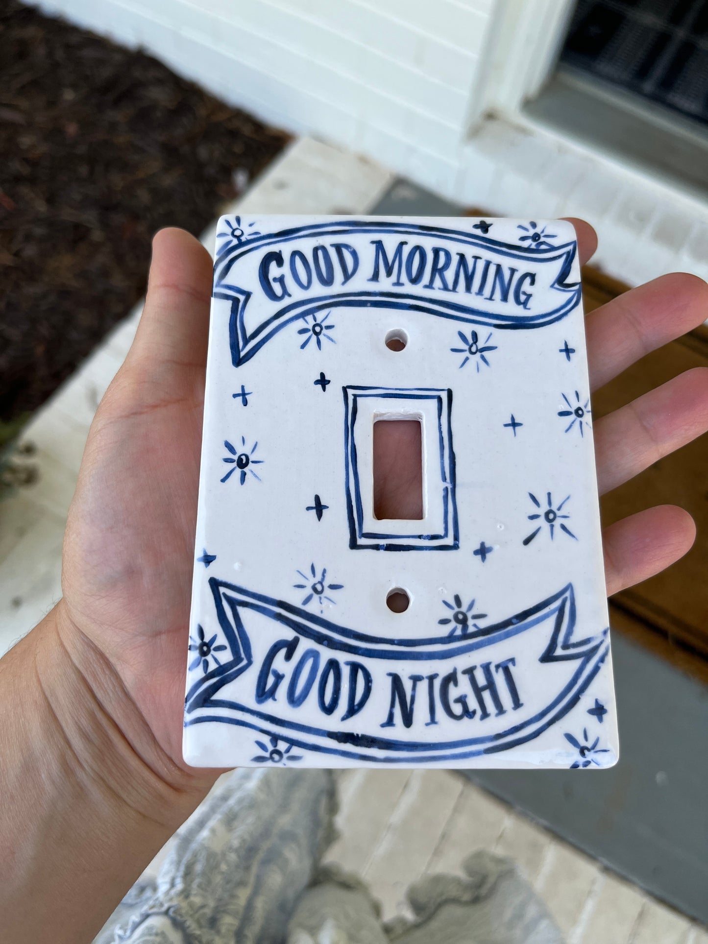 Handpainted Switchplate- Good Morning / Good Night