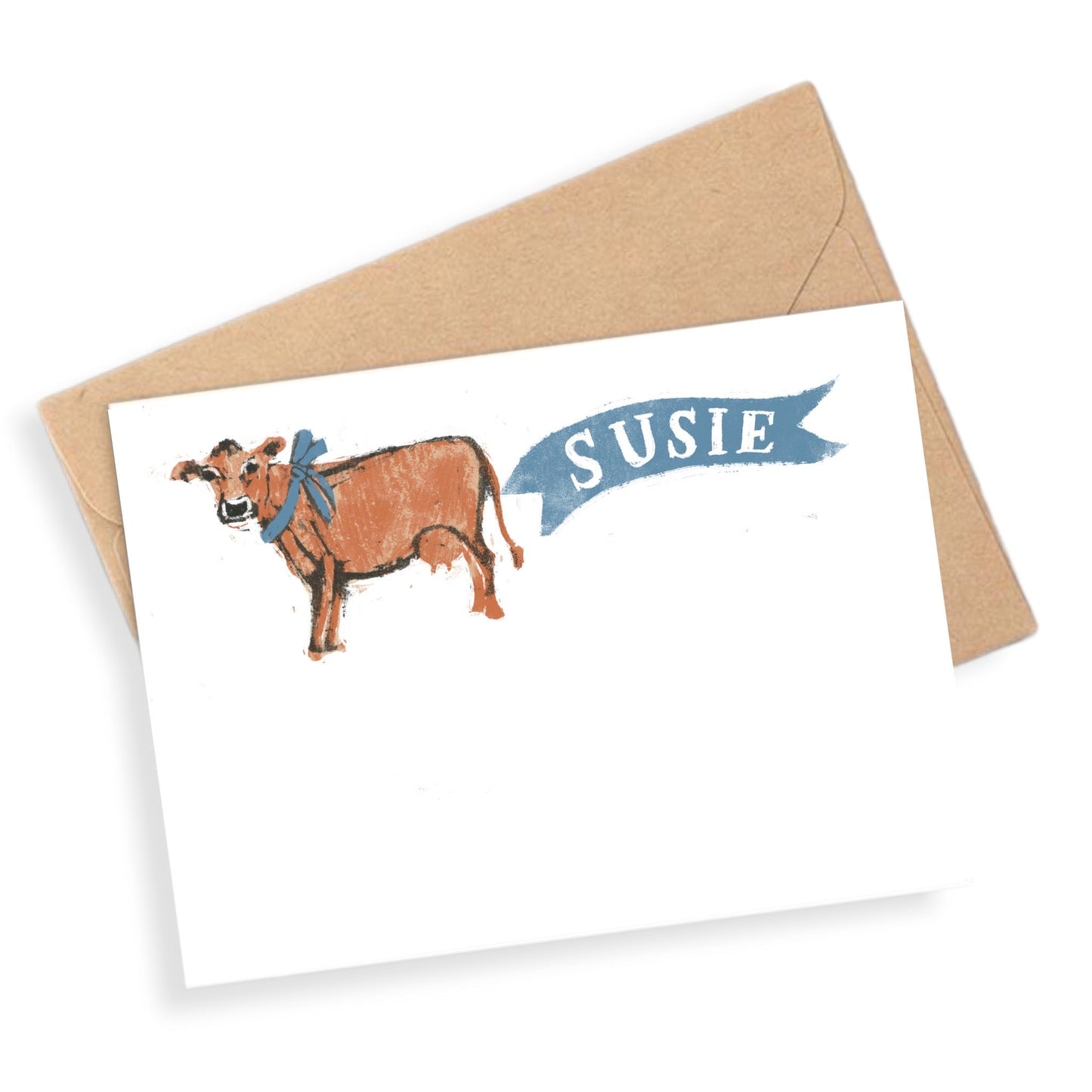 Jersey Cow Notecards with Personalized Name- SET OF 25