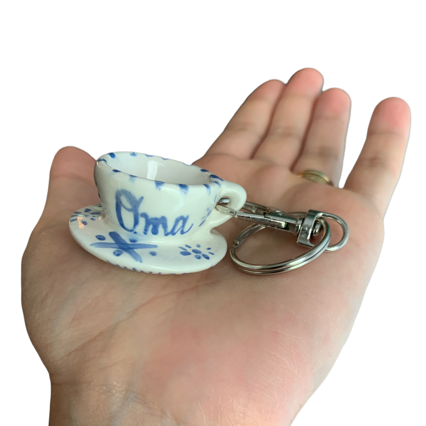 Teacup keychain - personalized